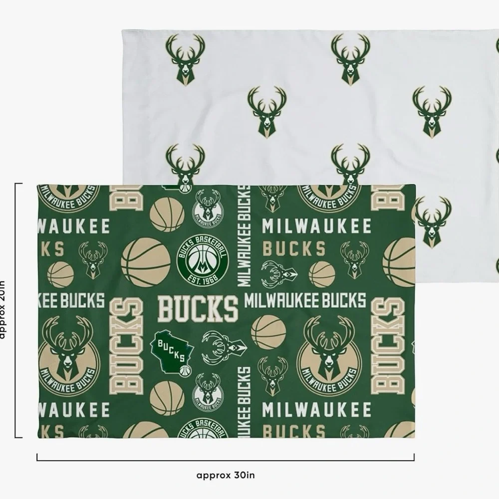FOCO NBA Team Logo Bed in a Bag Comforter 5-Piece Set - Milwaukee Bucks